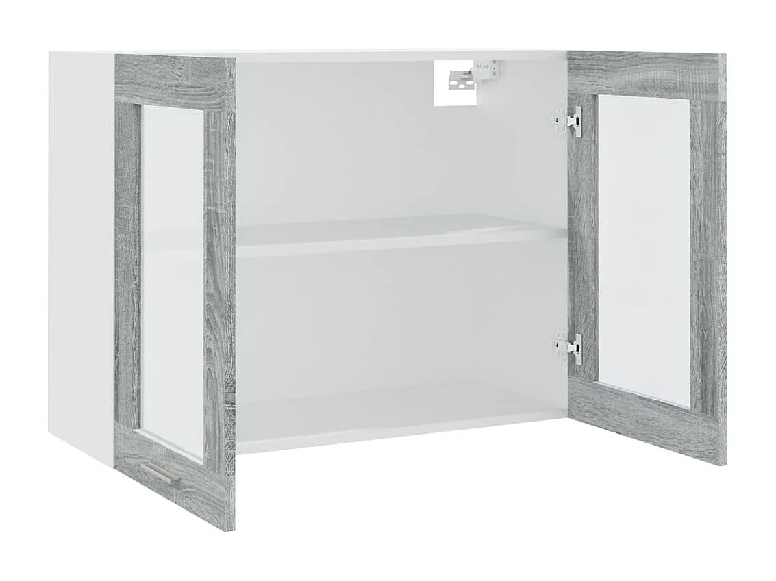 Vitrine suspendue "Lyon" Gris Sonoma 80 x 31 x 60 cm Bois d'ingénierie