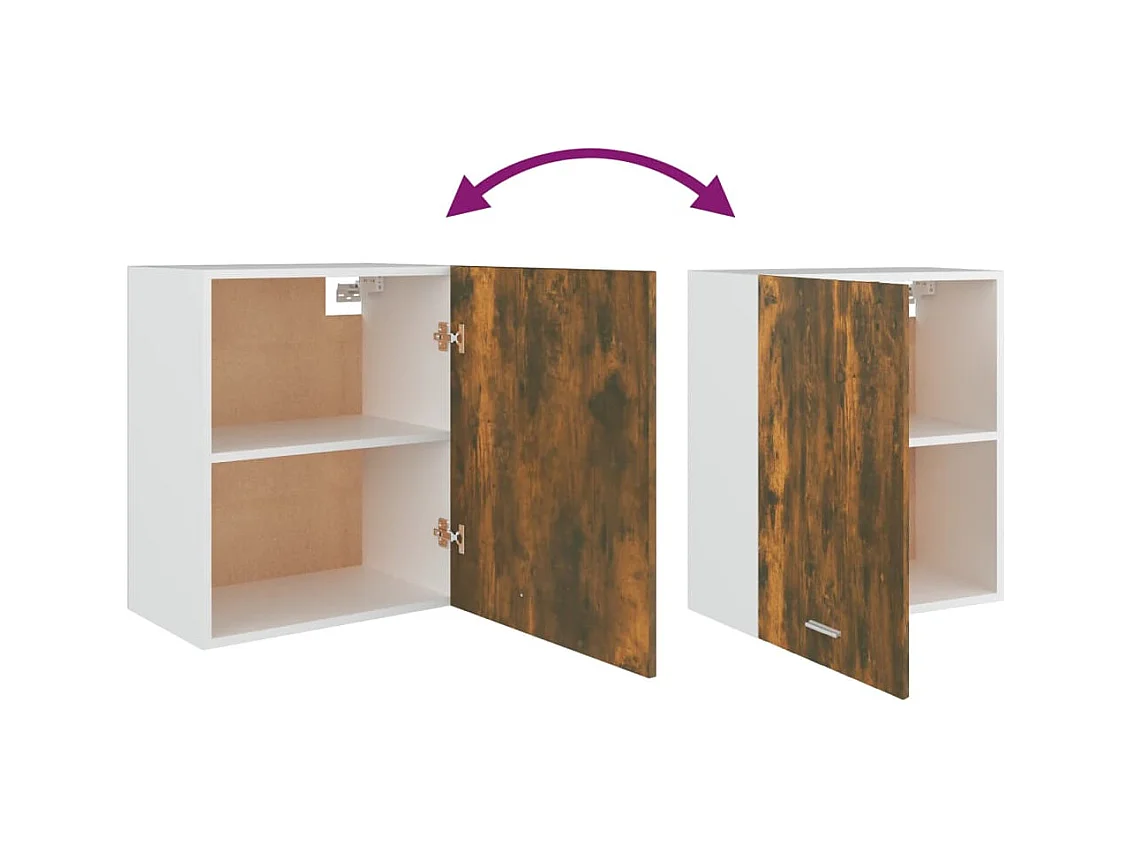 Armoire suspendue "Lyon" Chêne fumé 50 x 31 x 60 cm Bois d'ingénierie