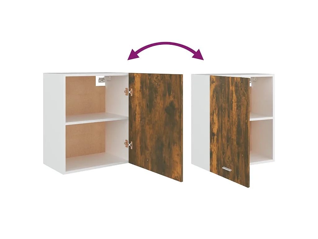 Armoire suspendue "Lyon" Chêne fumé 50 x 31 x 60 cm Bois d'ingénierie
