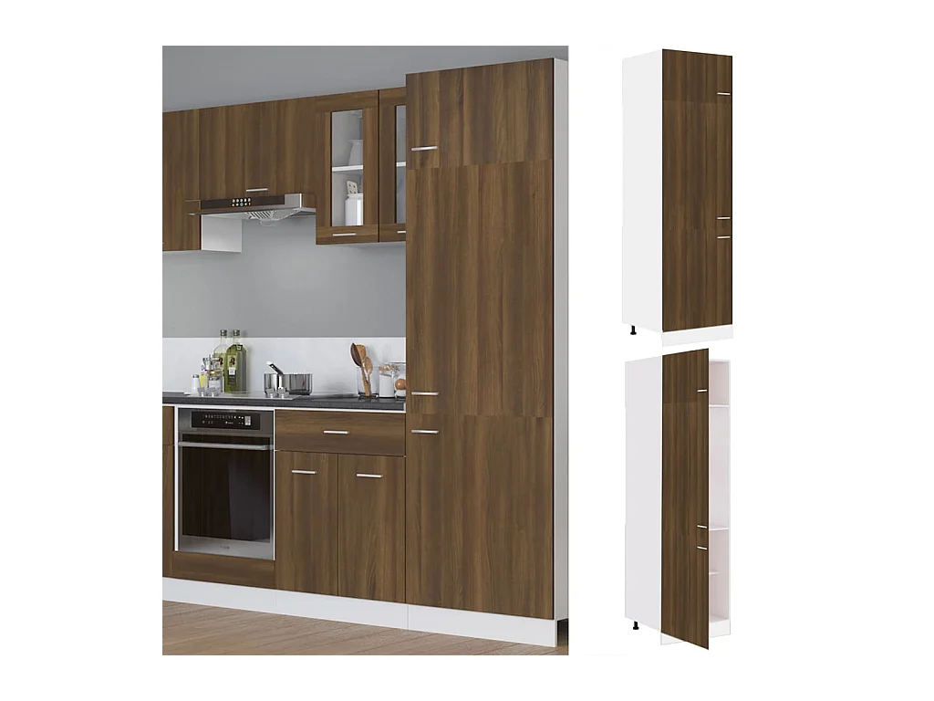 Armoire réfrigérée "Lyon" Chêne brun 60 x 57 x 207 cm Bois d'ingénierie