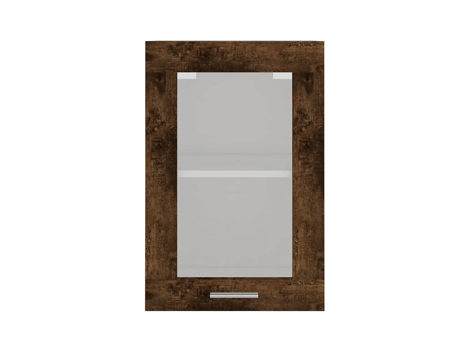 Wandkast Lyon 40x31x60 cm glas en bewerkt hout gerookt eikenkleurig