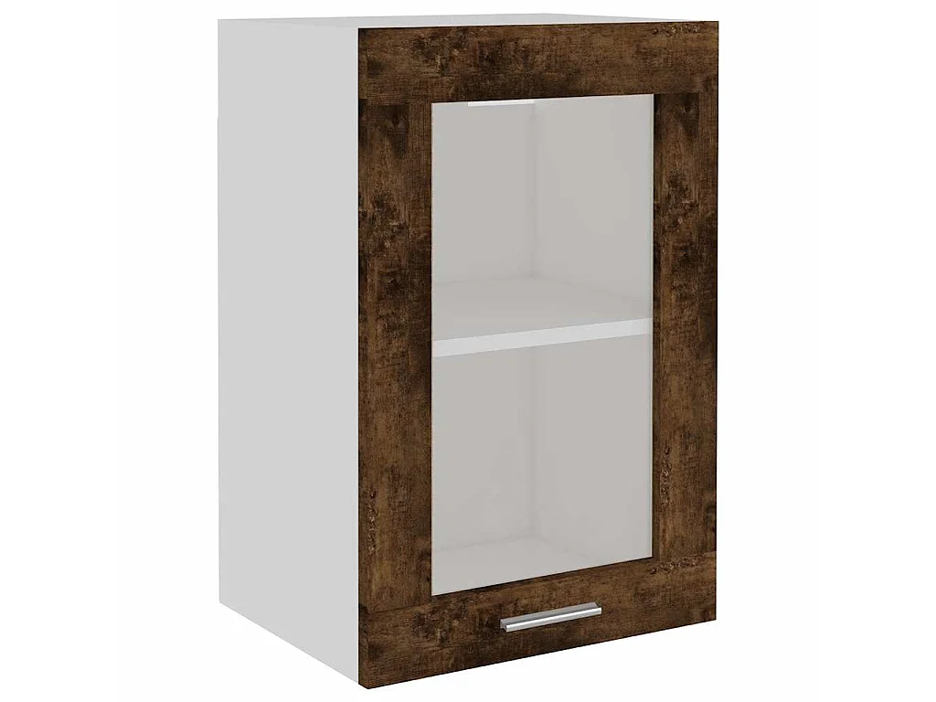 Vitrine suspendue "Lyon" Chêne fumé 40 x 31 x 60 cm Bois d'ingénierie