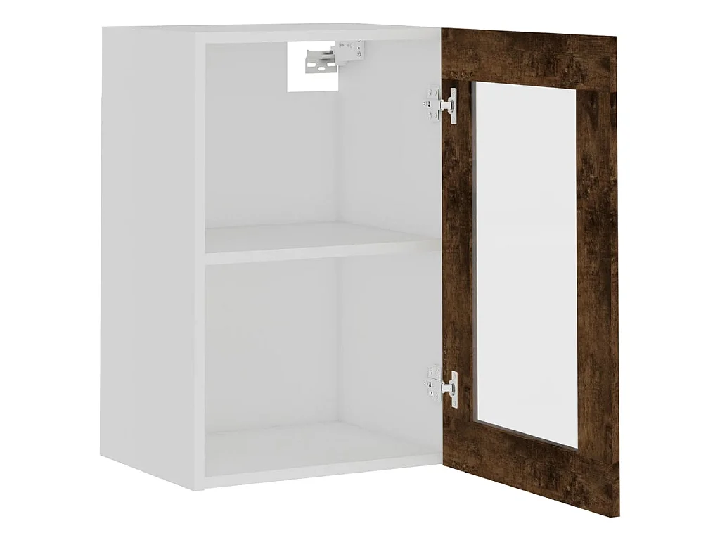 Vitrine suspendue "Lyon" Chêne fumé 40 x 31 x 60 cm Bois d'ingénierie