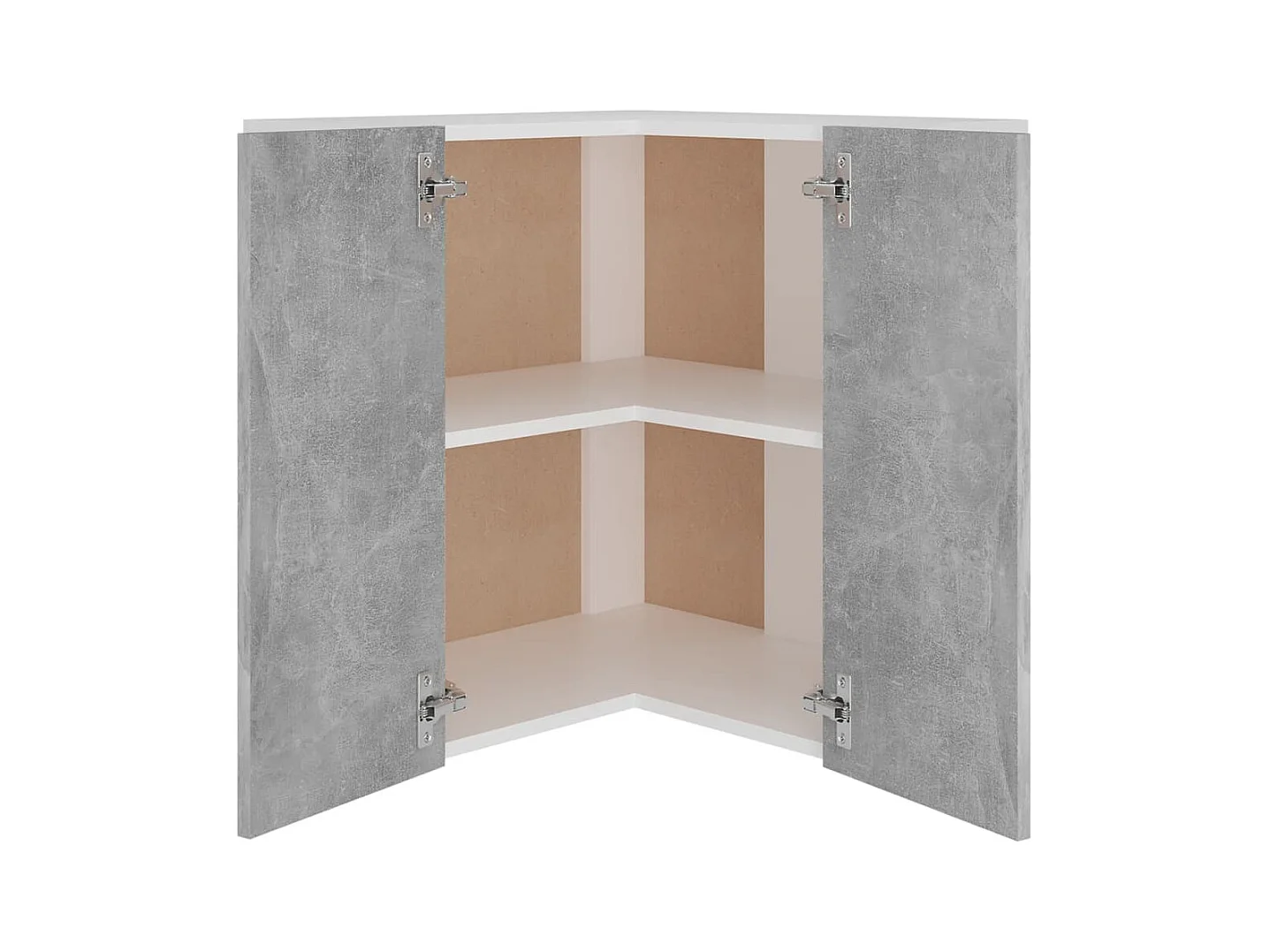 Armoire d'angle suspendue "Lyon" Gris béton 57 x 57 x 60 cm Bois d'ingénierie