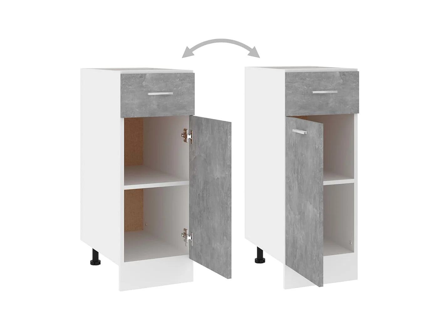 Onderkast met lade Lyon 30x46x81,5 cm bewerkt hout betongrijs