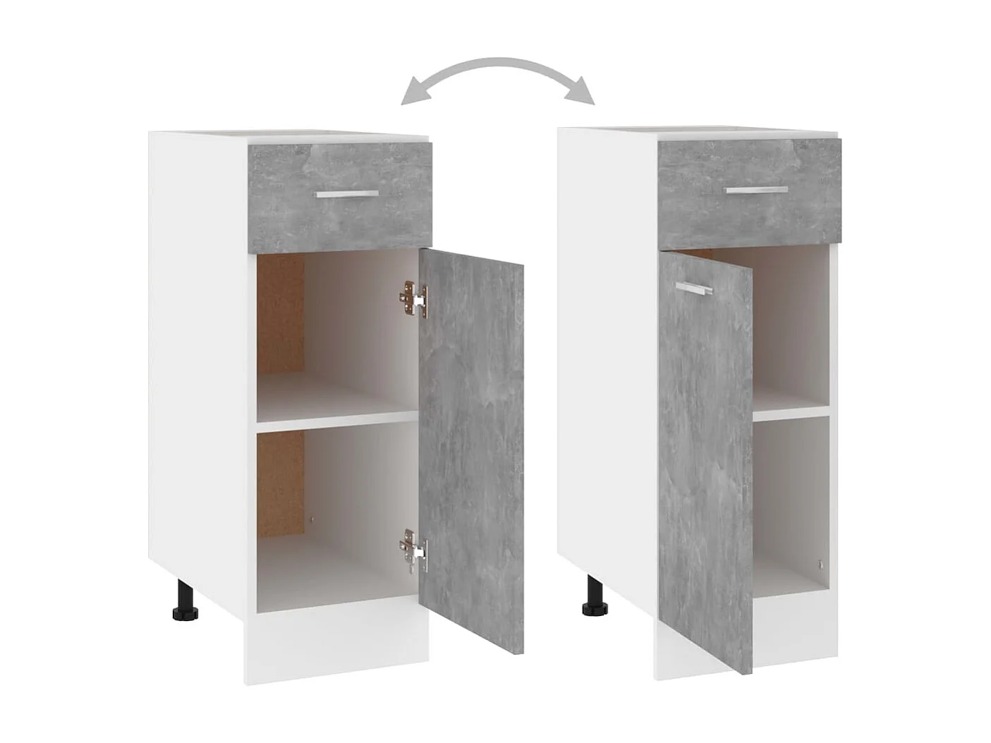 Armoire à tiroirs "Lyon" Gris béton 30 x 46 x 81,5 cm Bois d'ingénierie