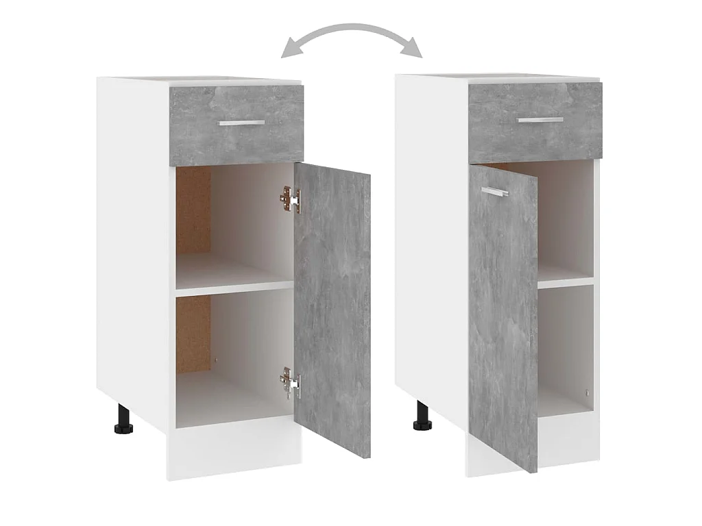 Armoire à tiroirs "Lyon" Gris béton 30 x 46 x 81,5 cm Bois d'ingénierie