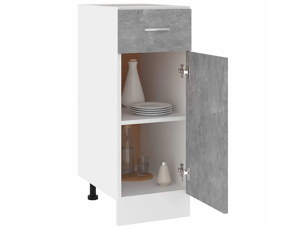 Onderkast met lade Lyon 30x46x81,5 cm bewerkt hout betongrijs