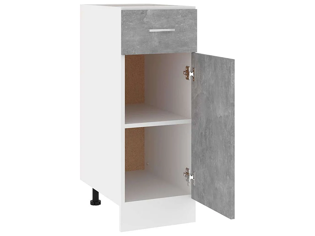 Onderkast met lade Lyon 30x46x81,5 cm bewerkt hout betongrijs