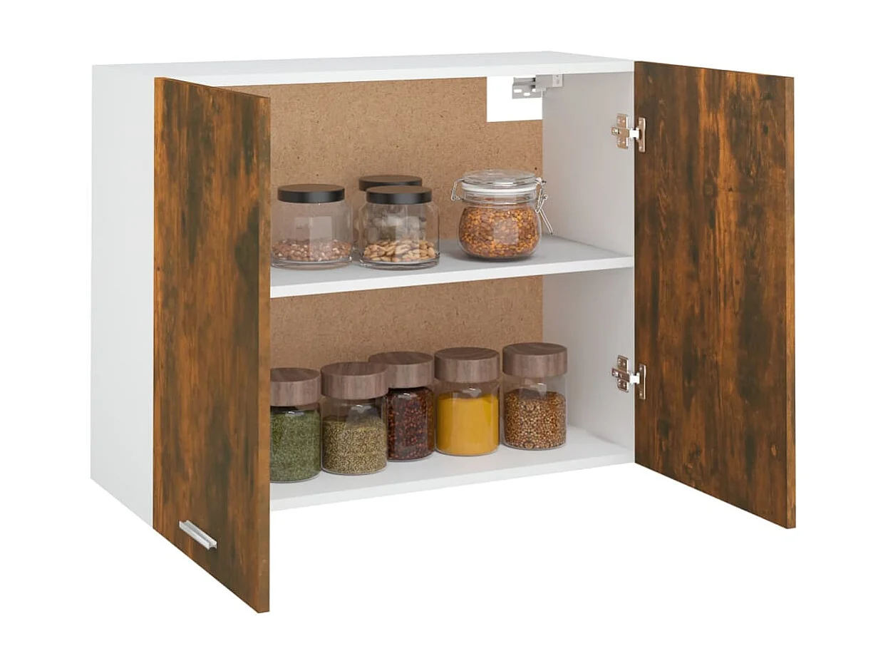 Armoire suspendue "Lyon" Chêne fumé 80 x 31 x 60 cm Bois d'ingénierie