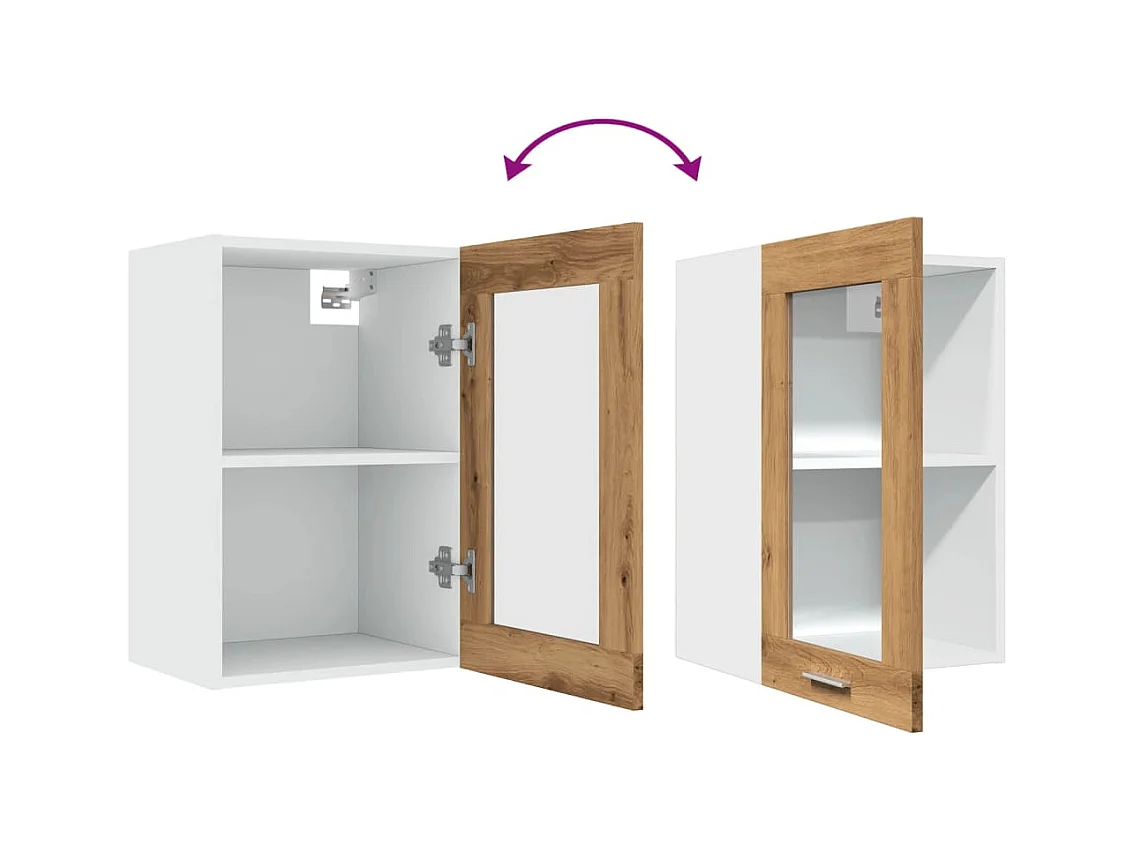 Hängeschrank Lyon Glas Artisan-Eiche 40x31x60 cm Holzwerkstoff