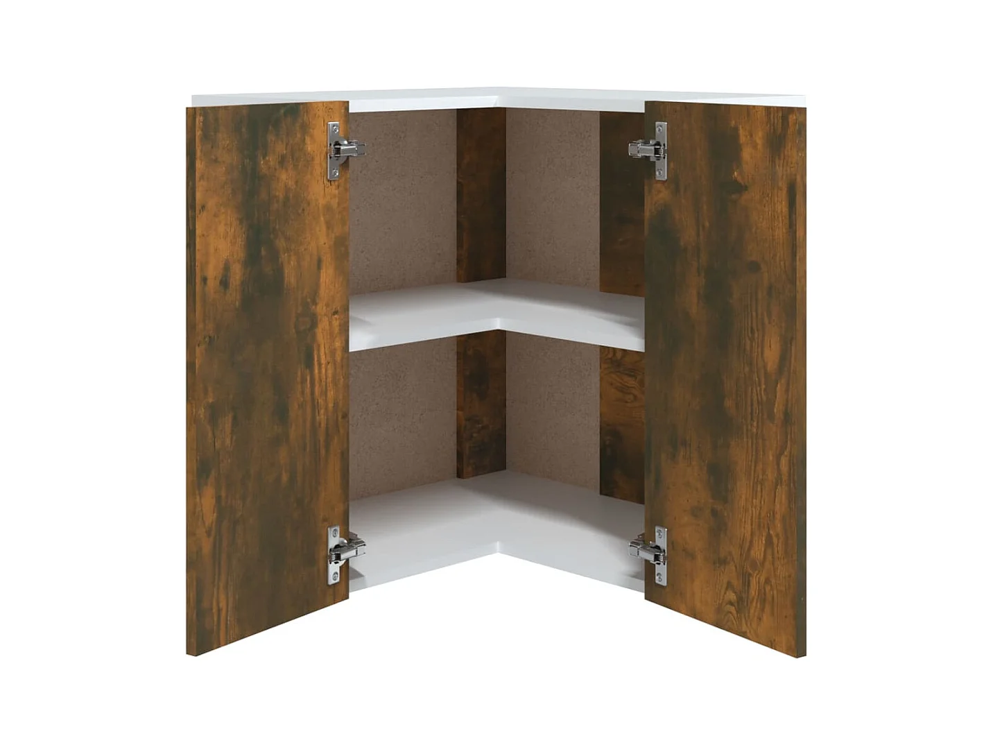 Armoire d'angle suspendue "Lyon" Chêne fumé 57 x 57 x 60 cm Bois d'ingénierie