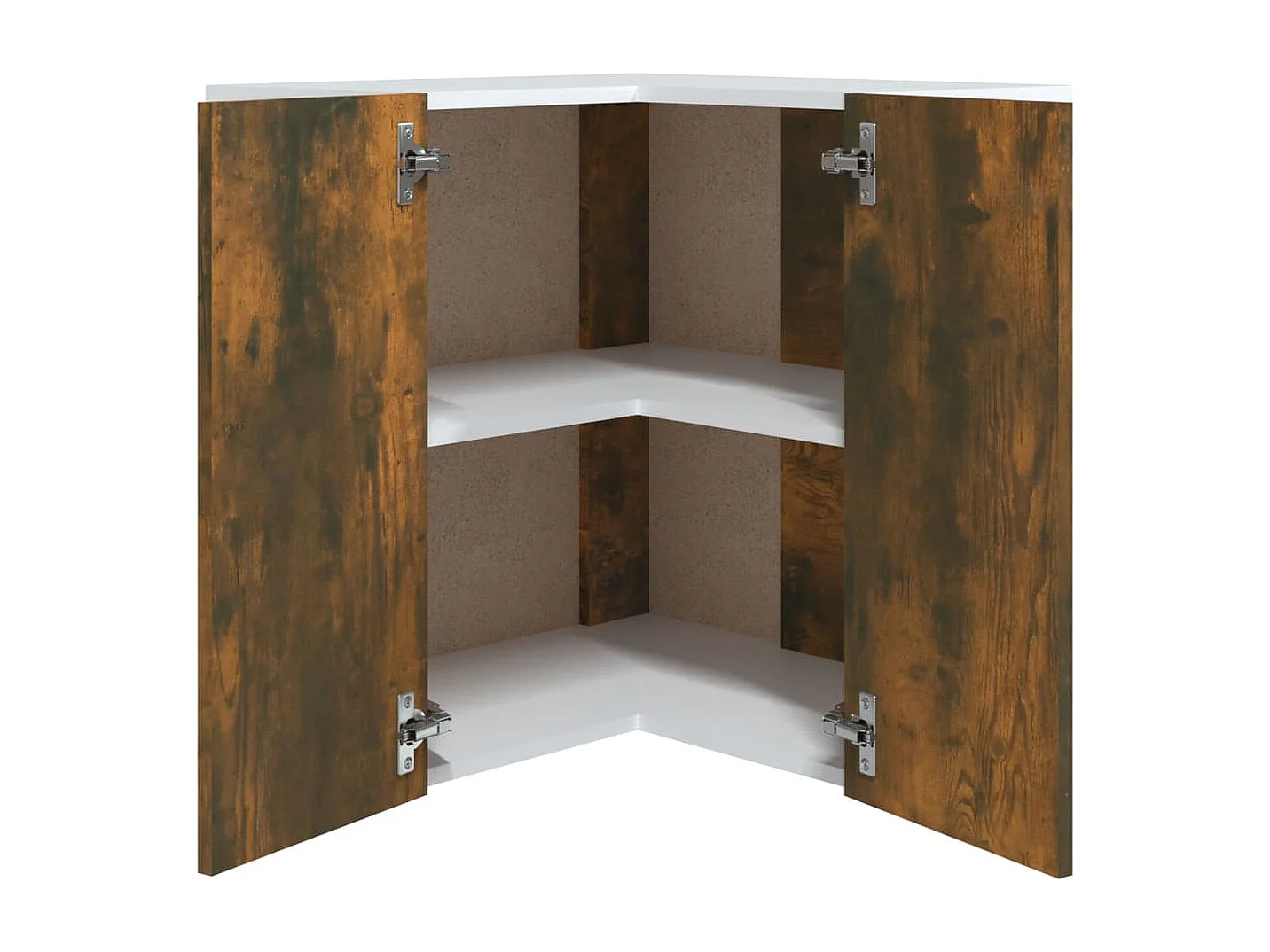 Armoire d'angle suspendue "Lyon" Chêne fumé 57 x 57 x 60 cm Bois d'ingénierie