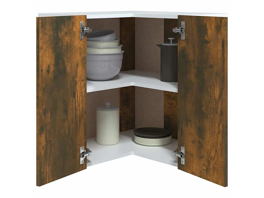 Armario esquinero colgante Lyon roble ahumado 57x57x60 cm
