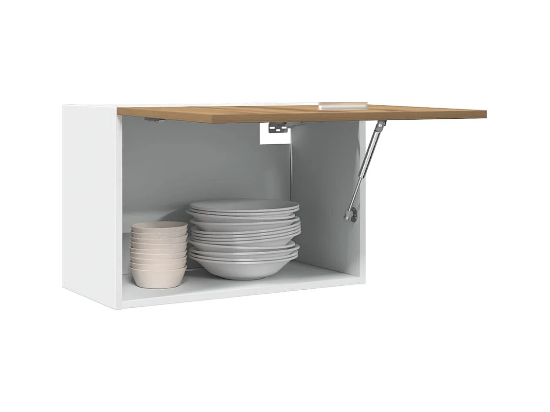 Hangkast Lyon 60x31x40 cm bewerkt hout artisanaal eikenkleur
