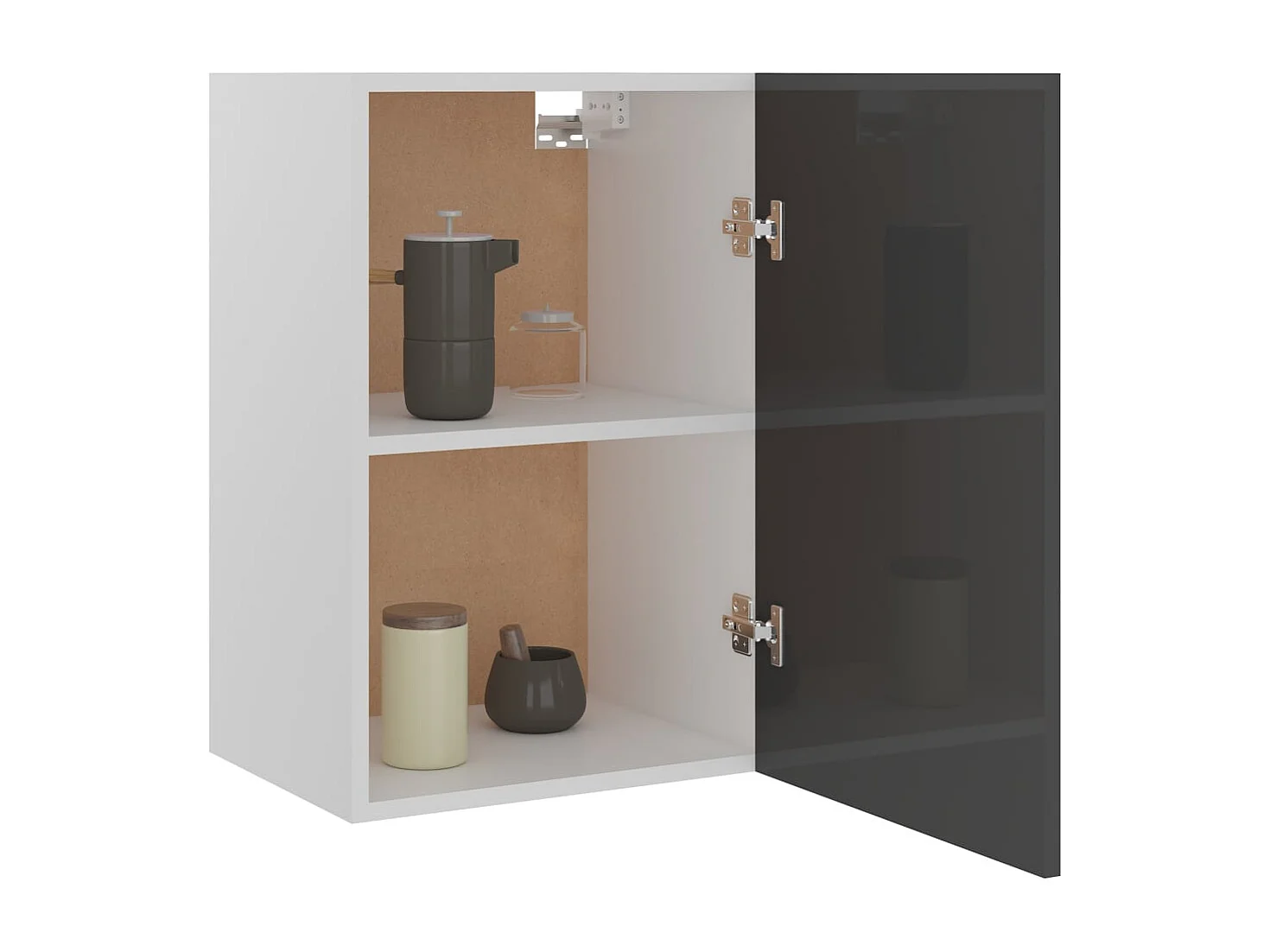 Armário de parede “Lyon” derivados de madeira cinza brilhante