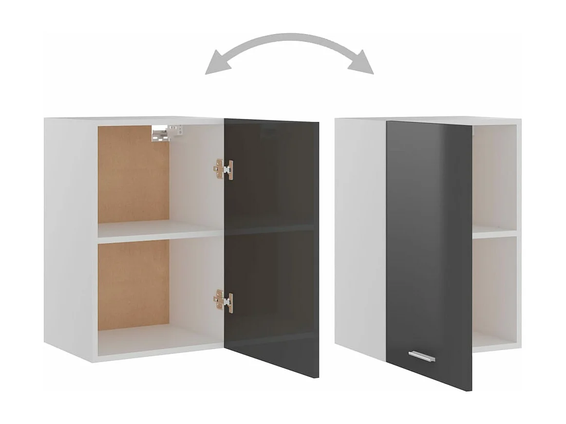 Armário de parede “Lyon” derivados de madeira cinza brilhante