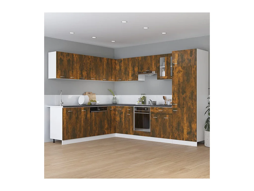 Armoire à tiroirs "Lyon" Chêne fumé 60 x 46 x 81,5 cm Bois d'ingénierie