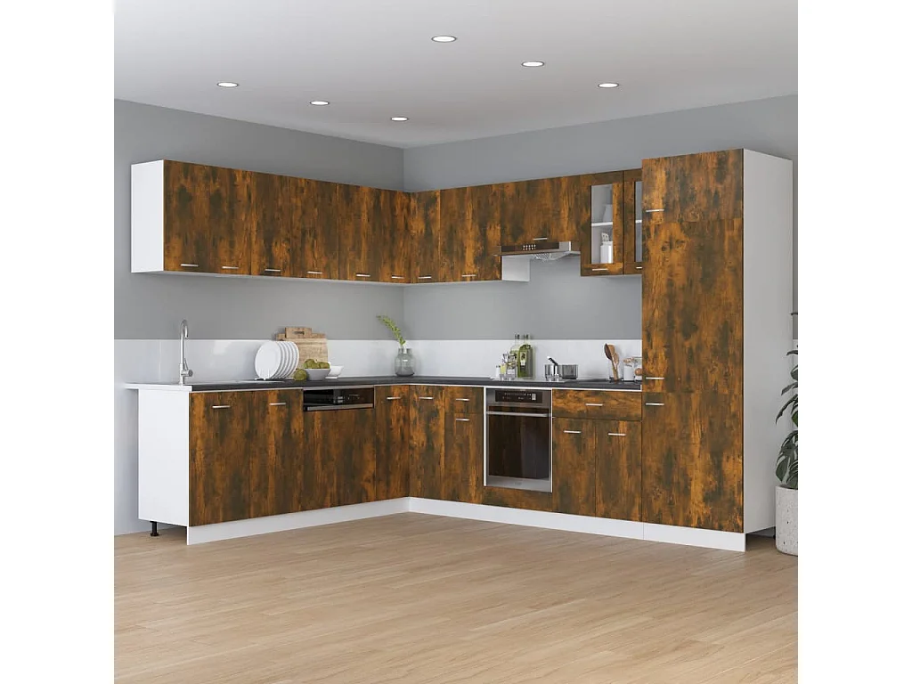 Armoire à tiroirs "Lyon" Chêne fumé 60 x 46 x 81,5 cm Bois d'ingénierie