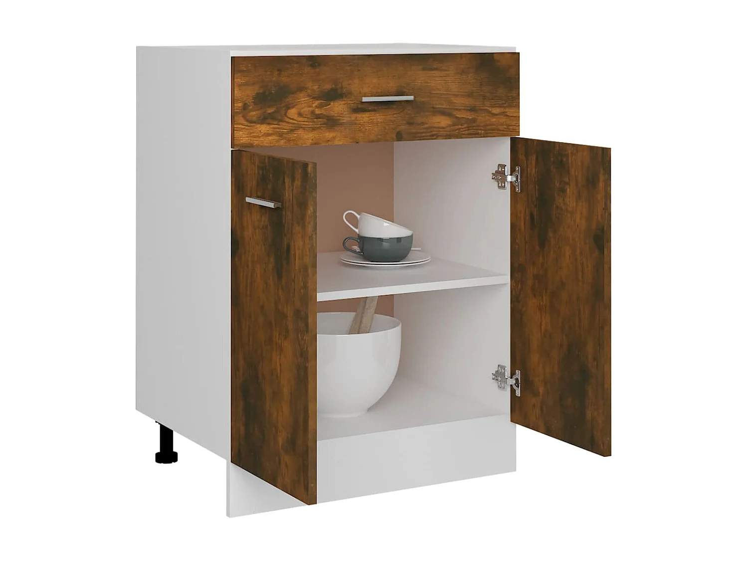 Armoire à tiroirs "Lyon" Chêne fumé 60 x 46 x 81,5 cm Bois d'ingénierie