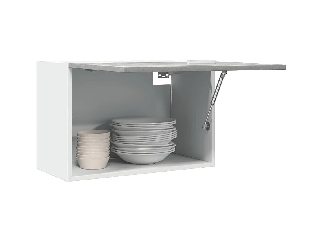 Armoire suspendue "Lyon" Gris béton 60 x 31 x 40 cm Bois d'ingénierie