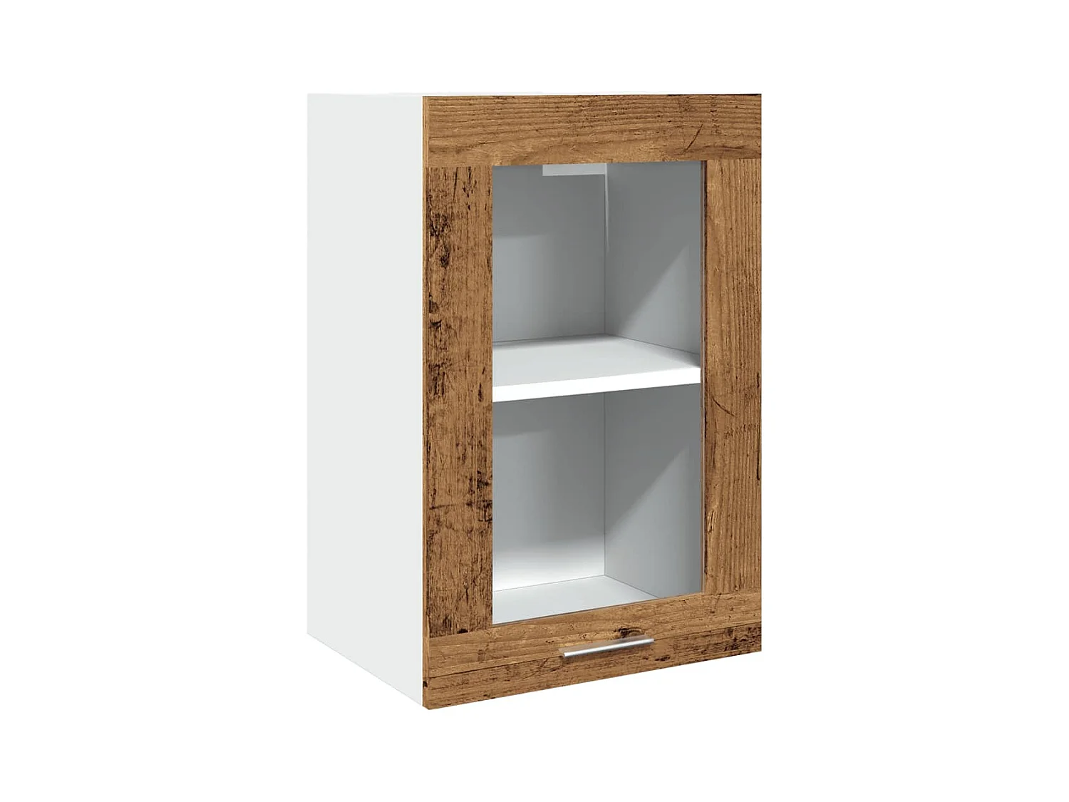 Hängeschrank Lyon Glas Altholz-Optik 40x31x60 cm Holzwerkstoff