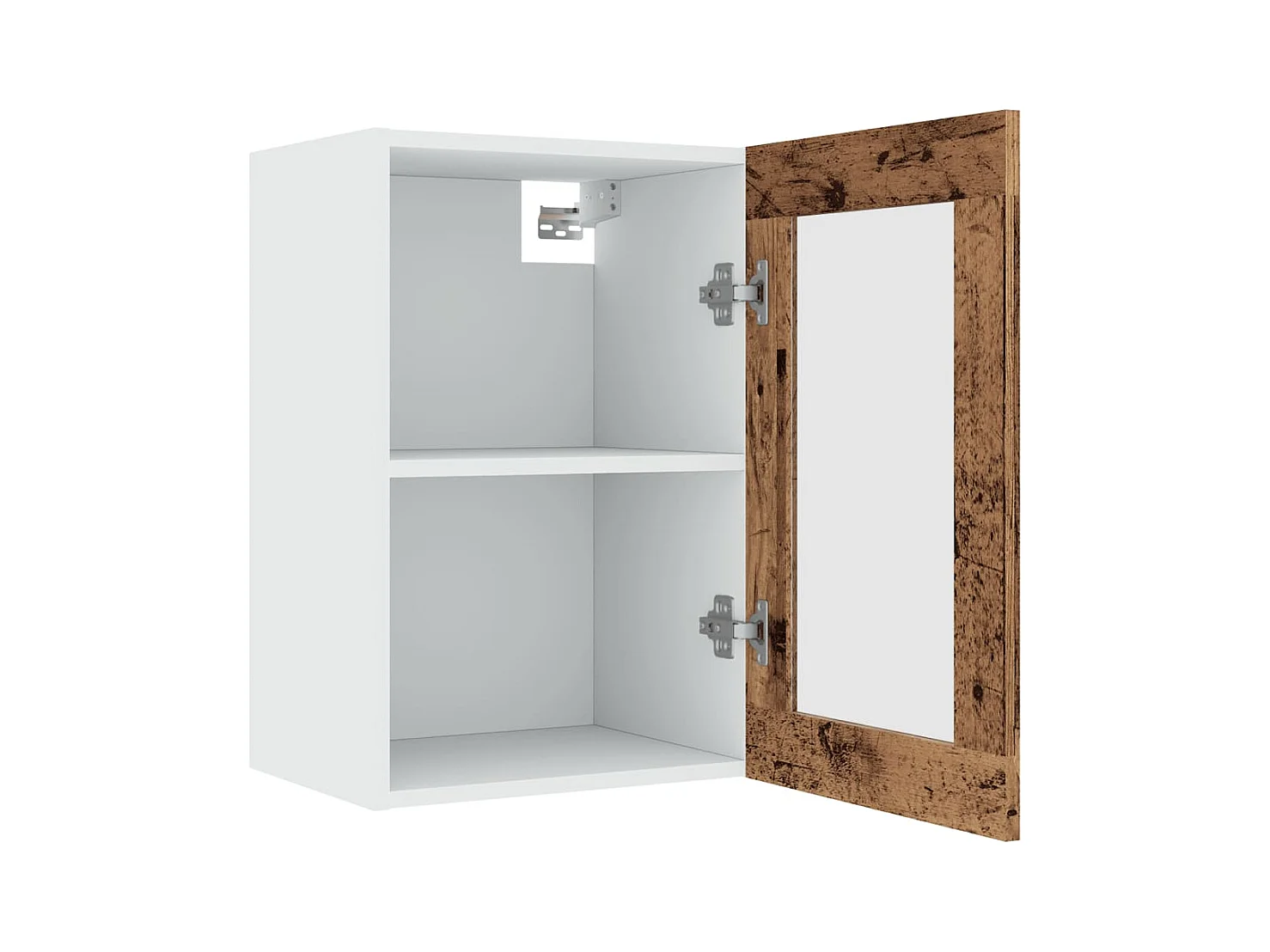 Hängeschrank Lyon Glas Altholz-Optik 40x31x60 cm Holzwerkstoff