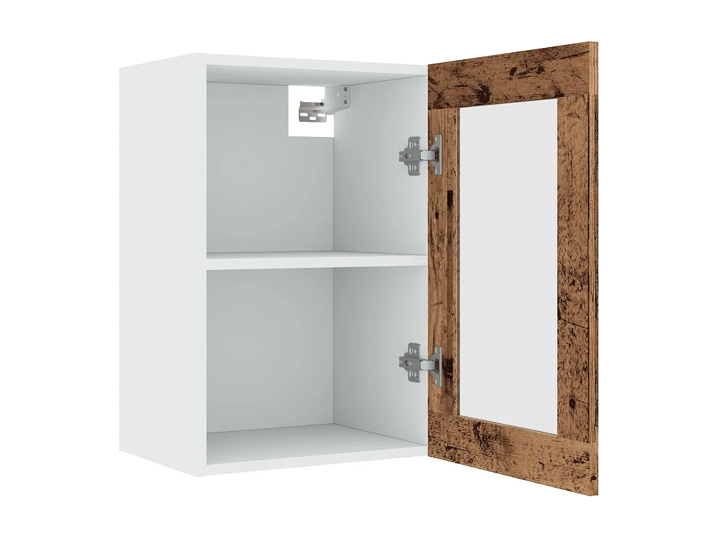 Mobile Pensile “Lyon” Vetro Legno Antico 40x31x60 cm