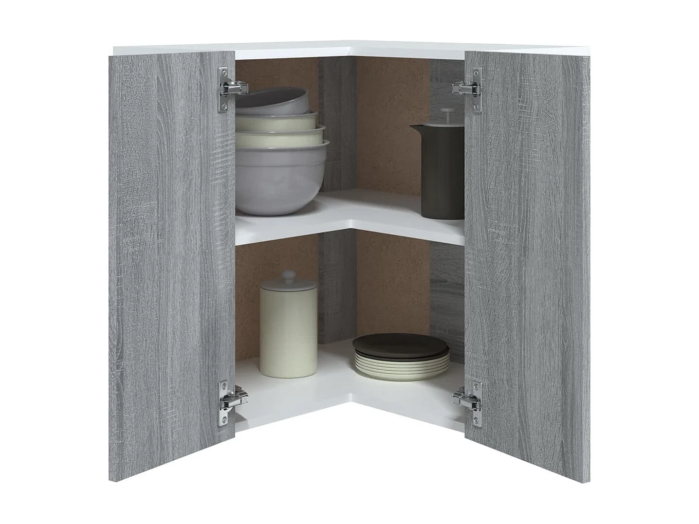 Armoire d'angle suspendue "Lyon" Gris Sonoma 57 x 57 x 60 cm Bois d'ingénierie
