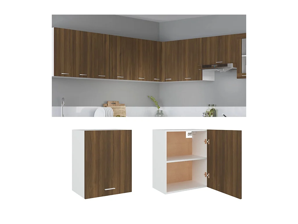 Armoire suspendue "Lyon" Chêne brun 50 x 31 x 60 cm Bois d'ingénierie