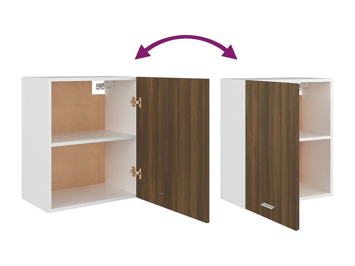 Armário suspenso “Lyon” deriv. madeira carvalho castanho