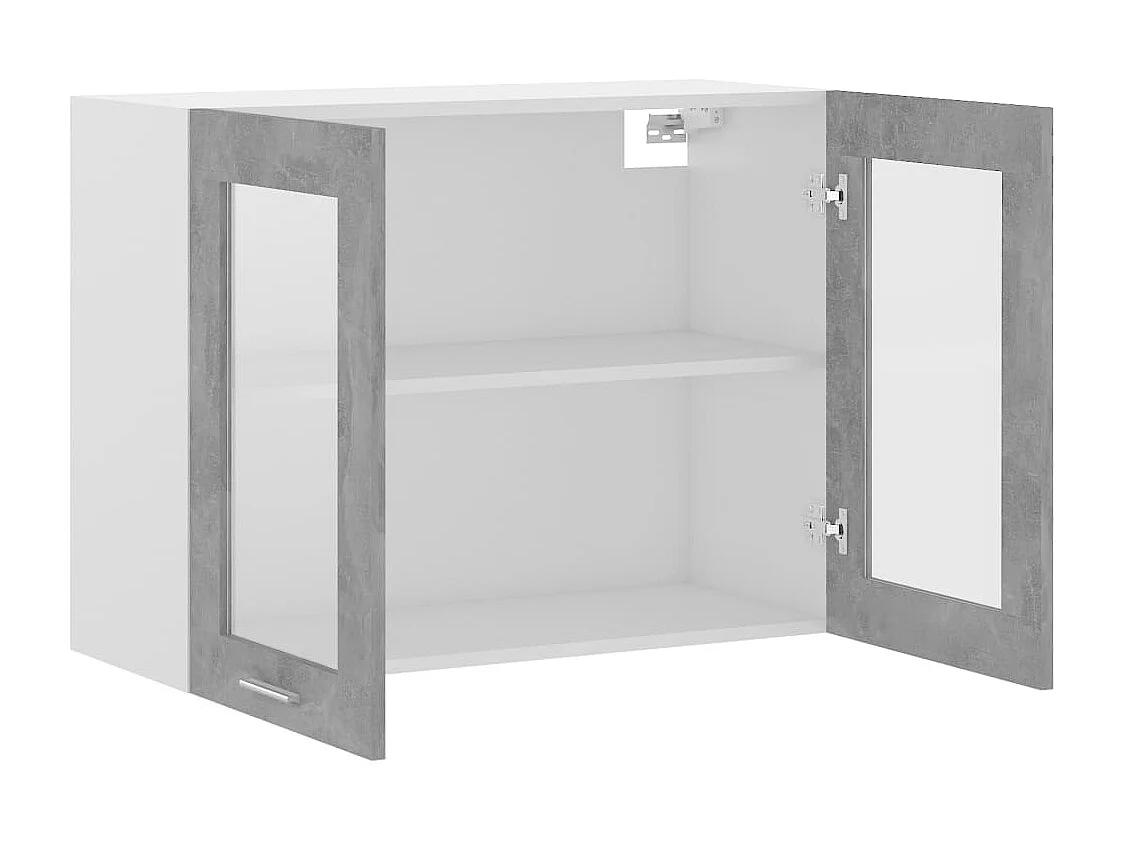 Hängeglasschrank Betongrau 80x31x60 cm Holzwerkstoff