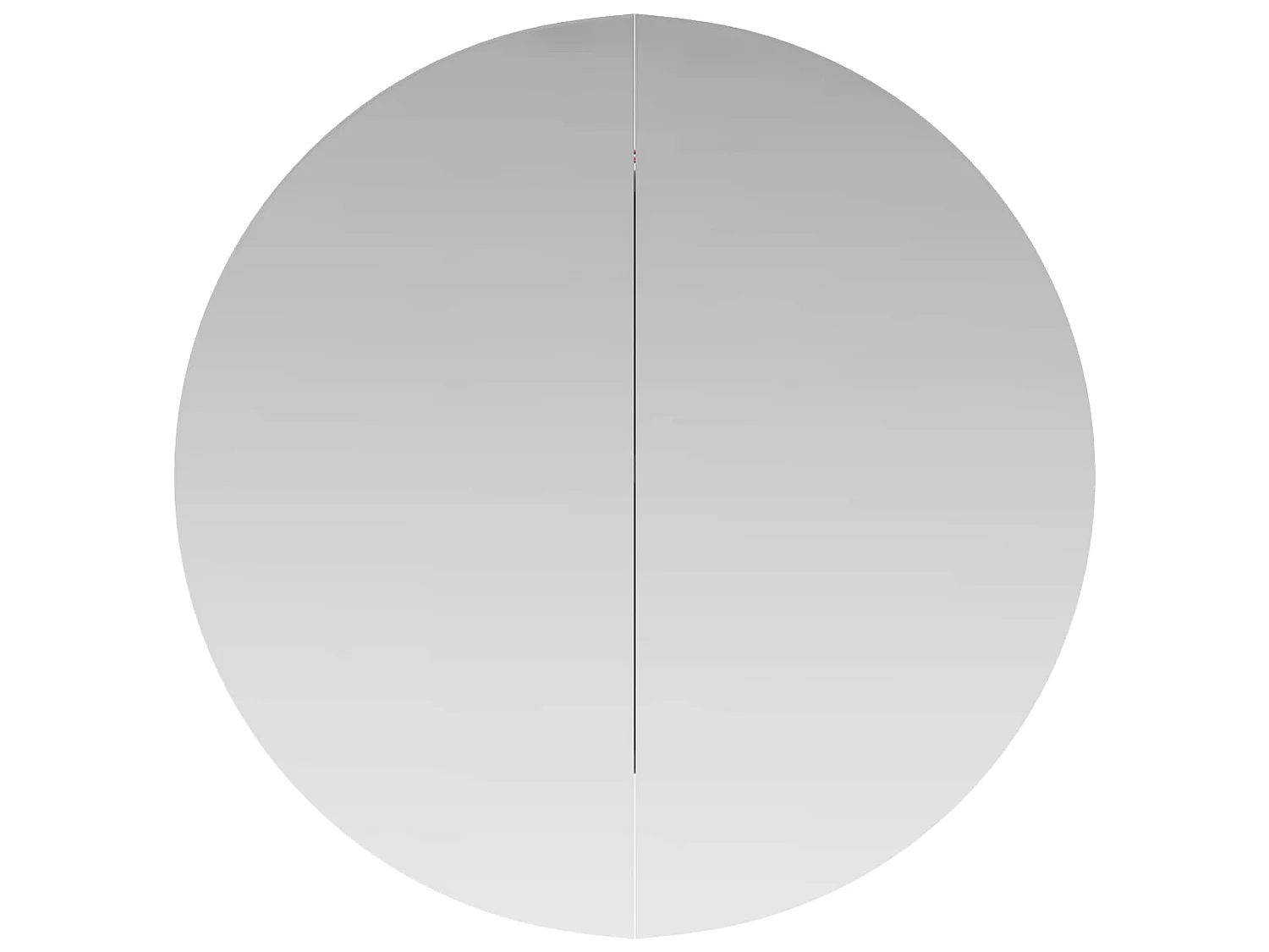 Armadio da Bagno con Specchio Rotondo e LED Rovere 54x54x17,5cm