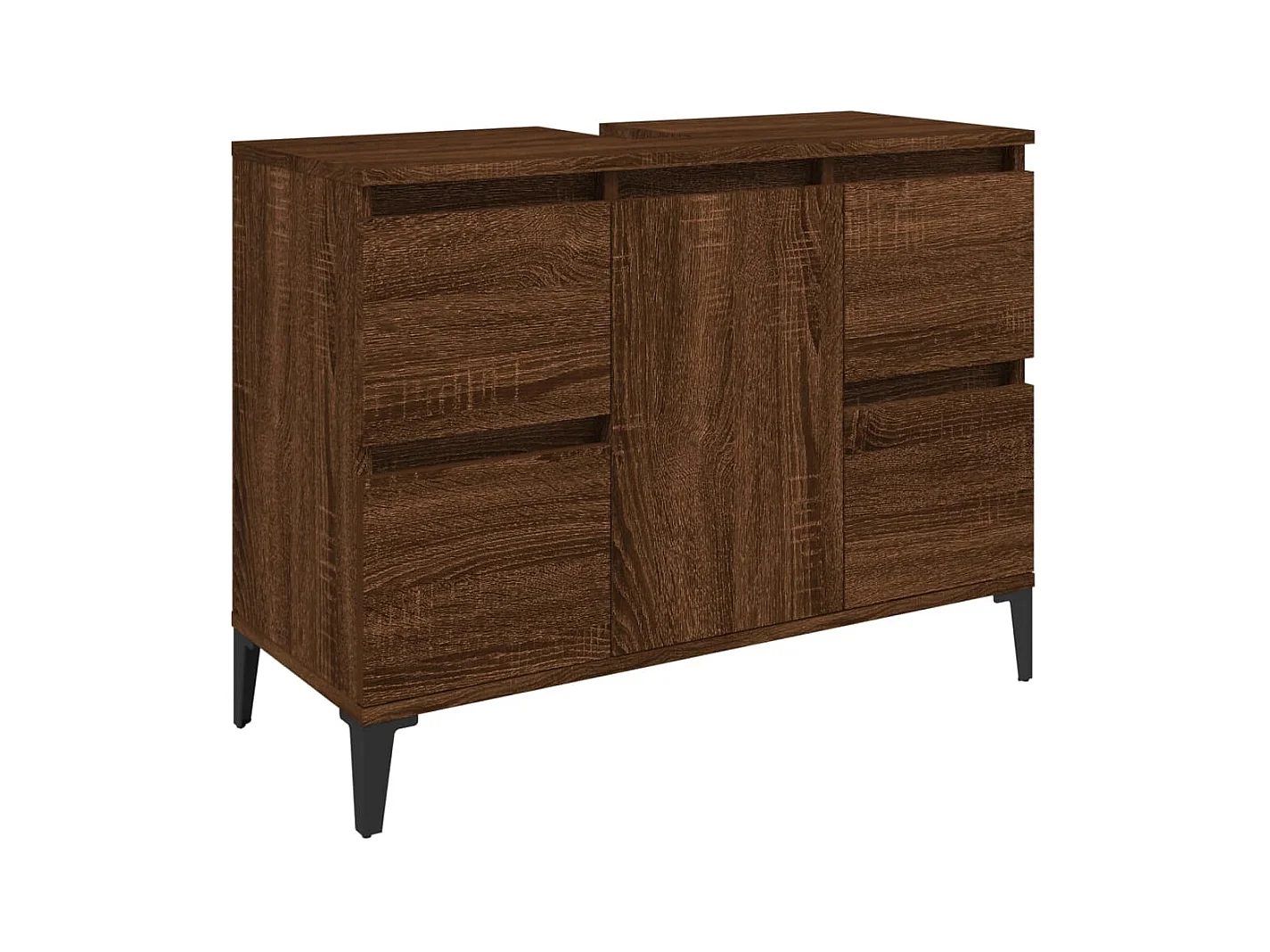 Mobile Lavabo Rovere Marrone 80x33x60 cm in Legno Multistrato