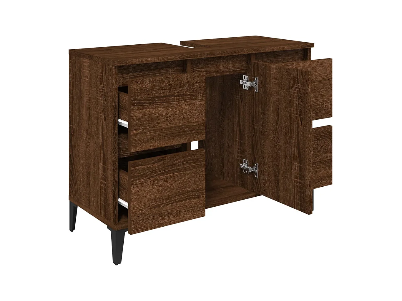 Mobile Lavabo Rovere Marrone 80x33x60 cm in Legno Multistrato