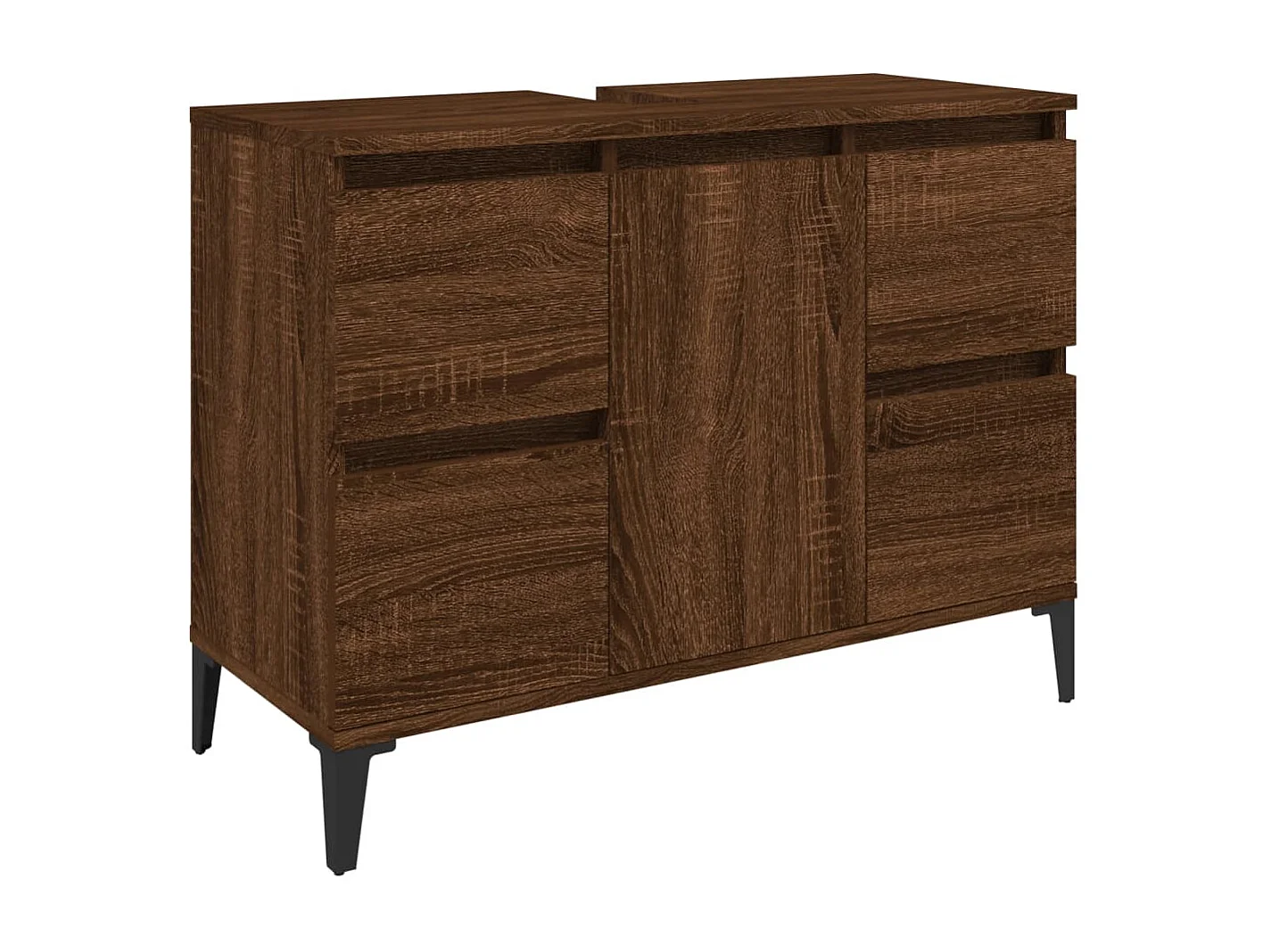 Meuble d'évier chêne marron 80x33x60 cm bois d'ingénierie