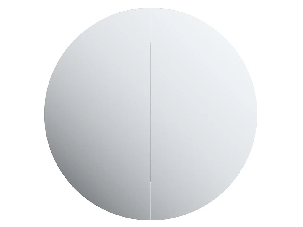 Armoire de salle de bain miroir rond et LED Chêne 40x40x17,5 cm