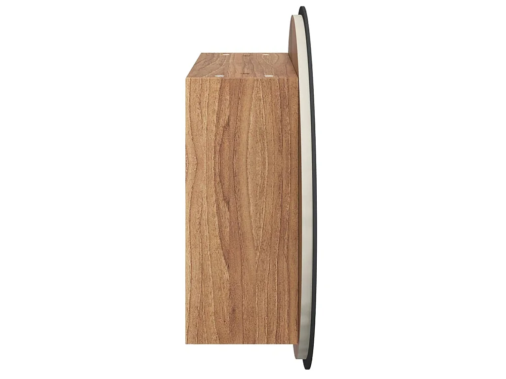 Armoire de salle de bain miroir rond et LED Chêne 40x40x17,5 cm