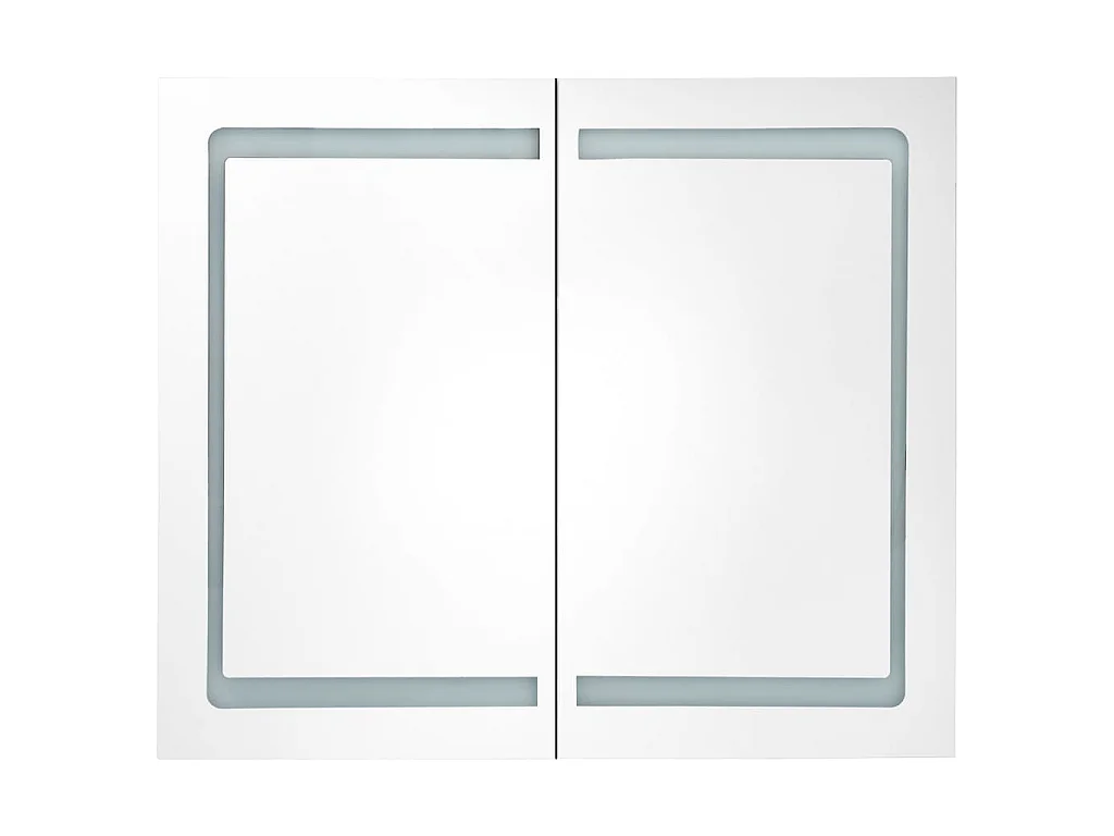 Badkamerkast met spiegel en LED 80x12,2x68 cm