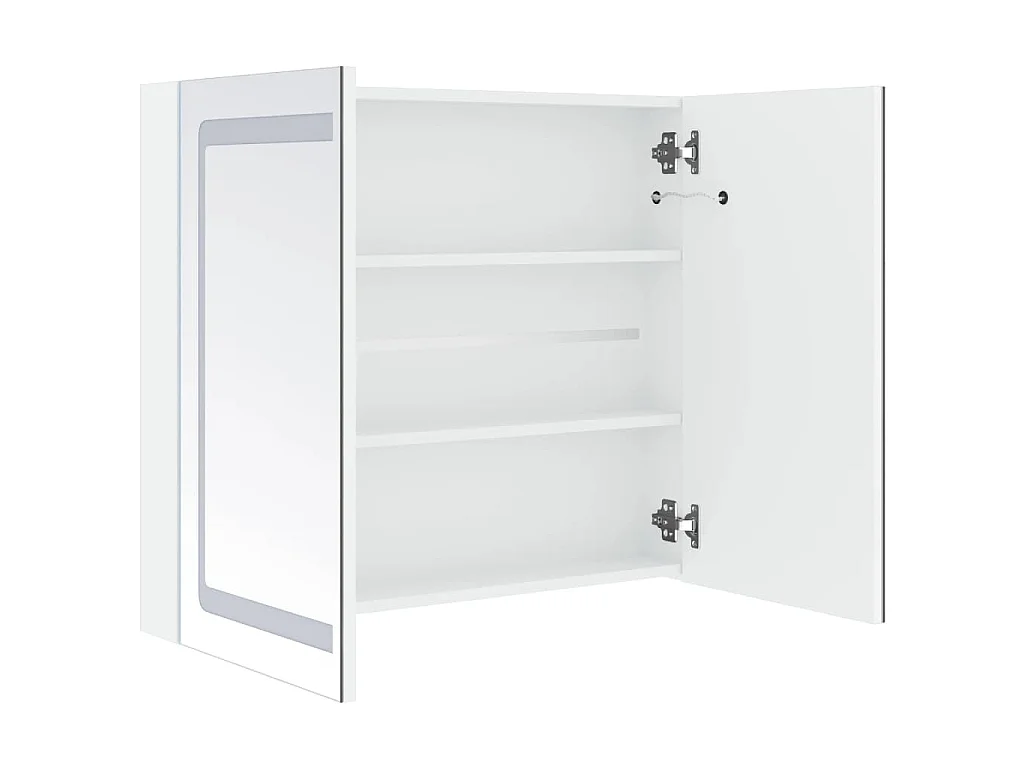 Badkamerkast met spiegel en LED 80x12,2x68 cm
