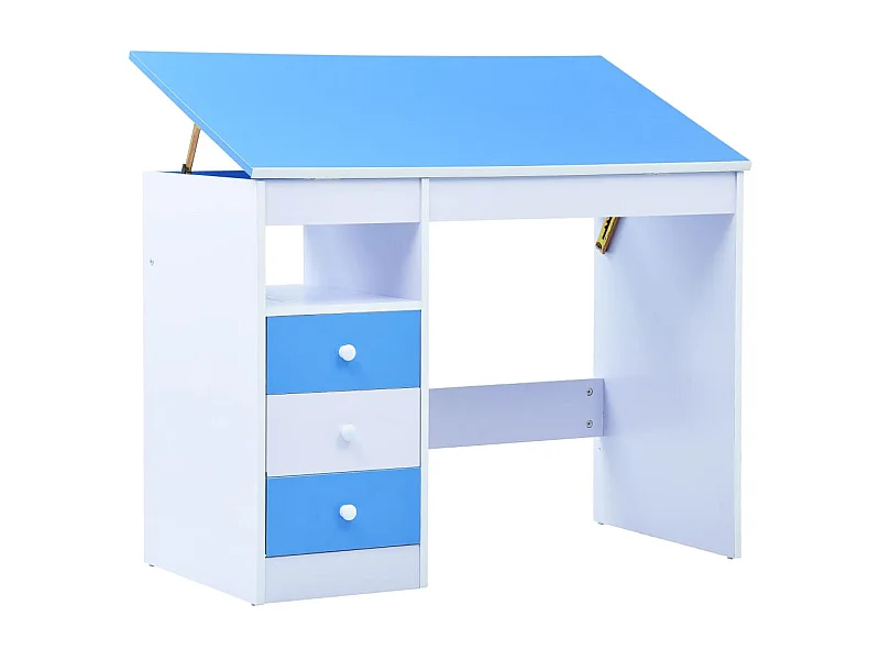 Secretária/estirador desenho para crianças azul e branco