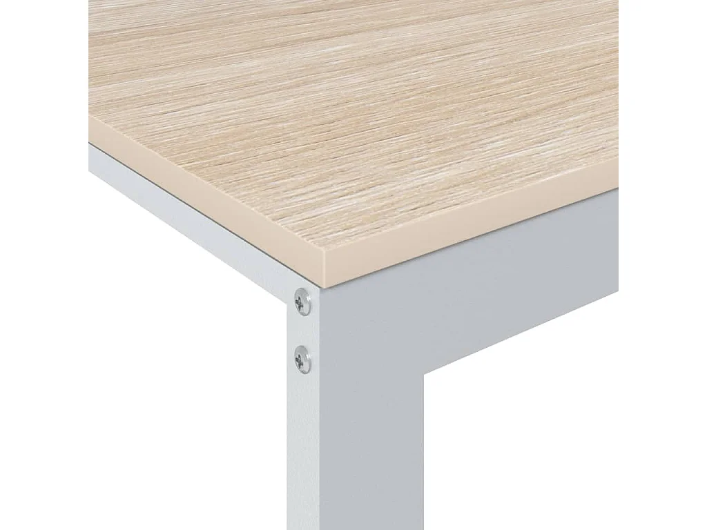 Scrivania Computer Bianca e Rovere 110x60x73 Legno Multistrato