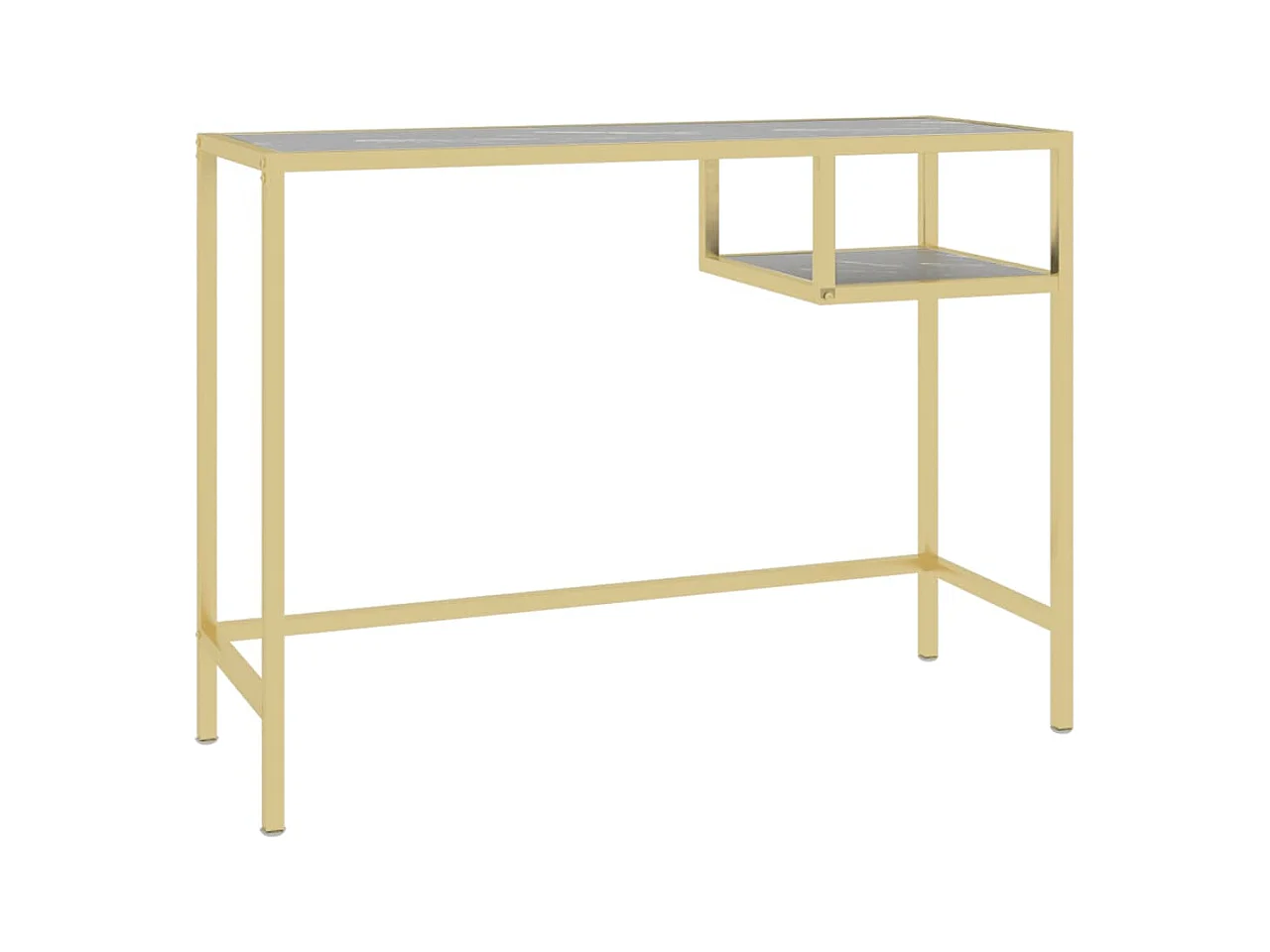 Computerbureau 100x36x74 cm gehard glas zwartmarmerkleurig