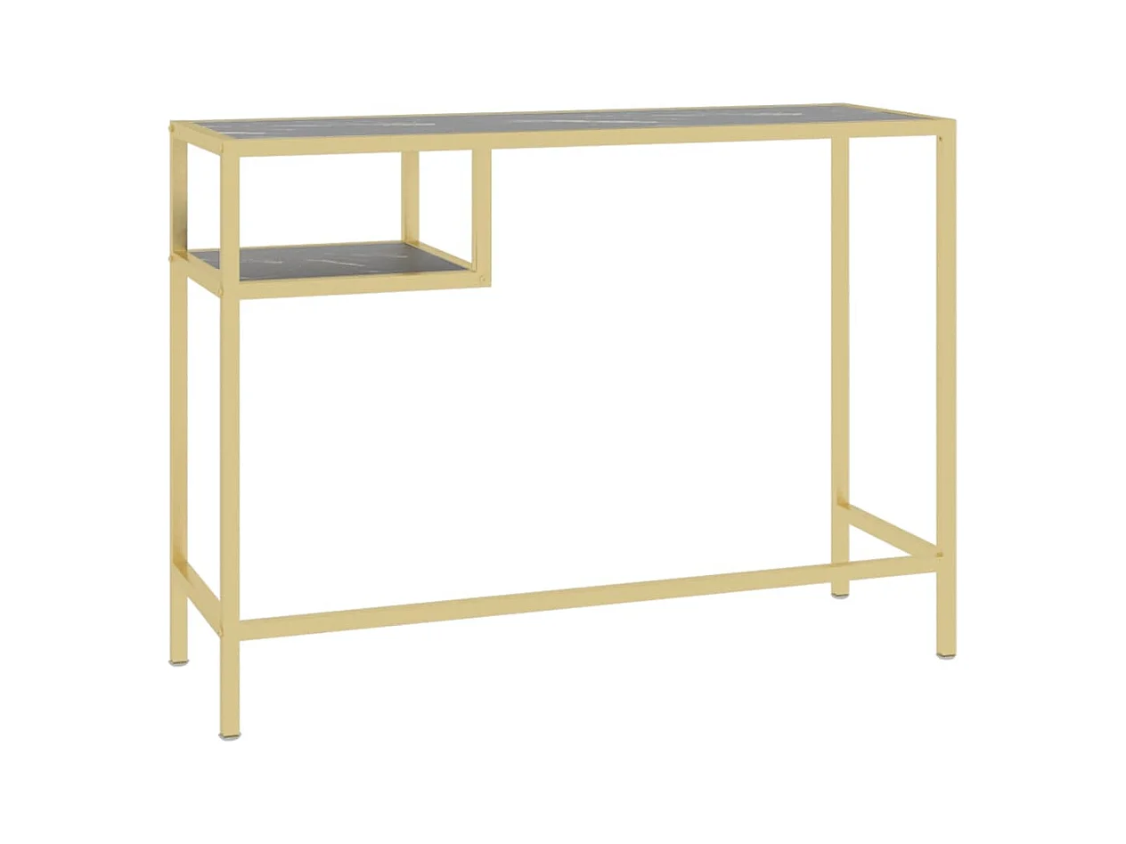 Computerbureau 100x36x74 cm gehard glas zwartmarmerkleurig