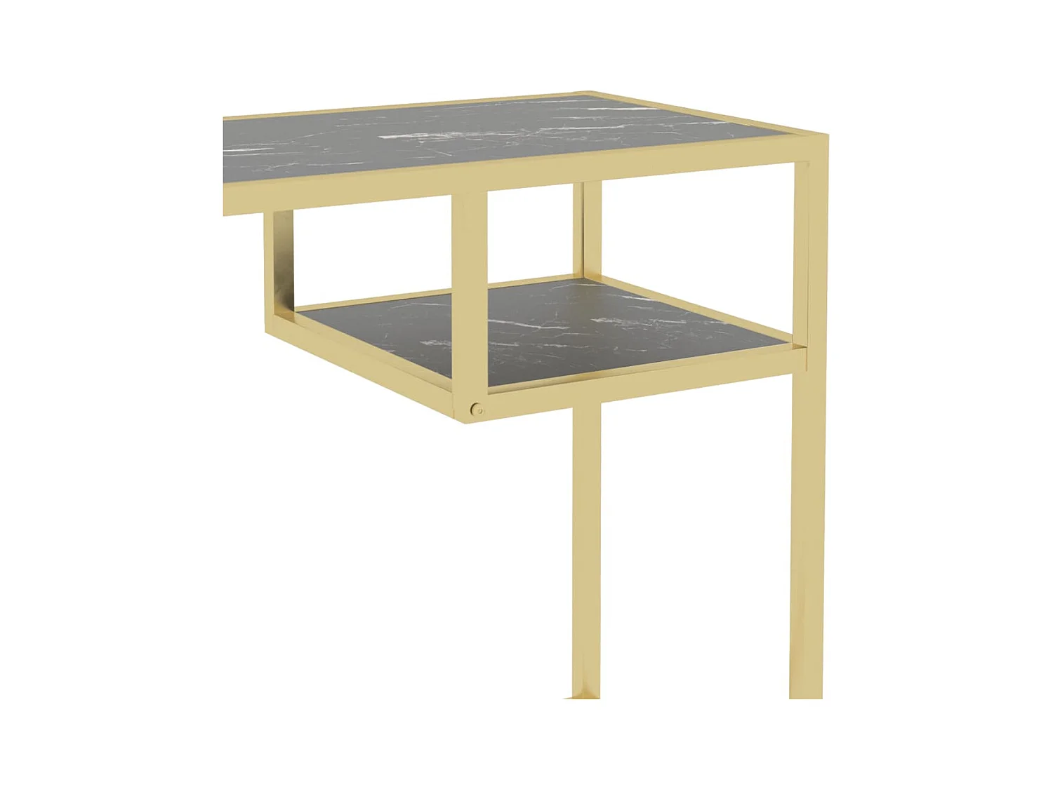 Computerbureau 100x36x74 cm gehard glas zwartmarmerkleurig