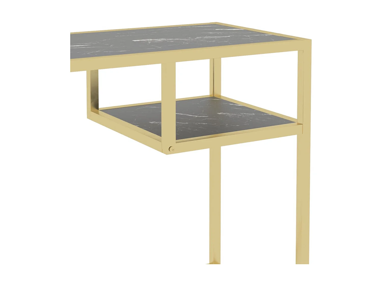 Bureau d'ordinateur Marbre noir 100x36x74 cm Verre trempé