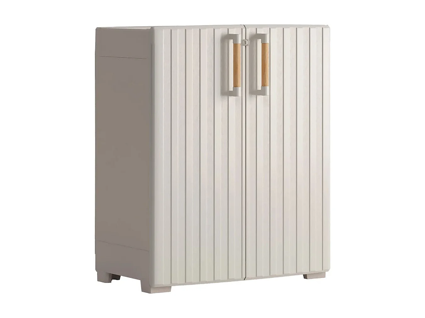 Armário de arrumação baixo Groove bege e cor areia