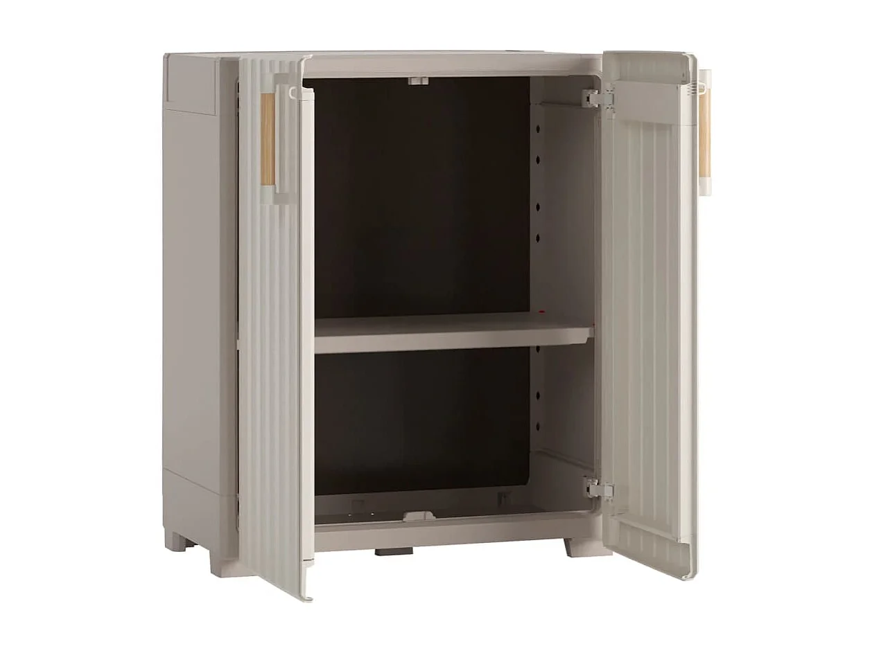 Armário de arrumação baixo Groove bege e cor areia