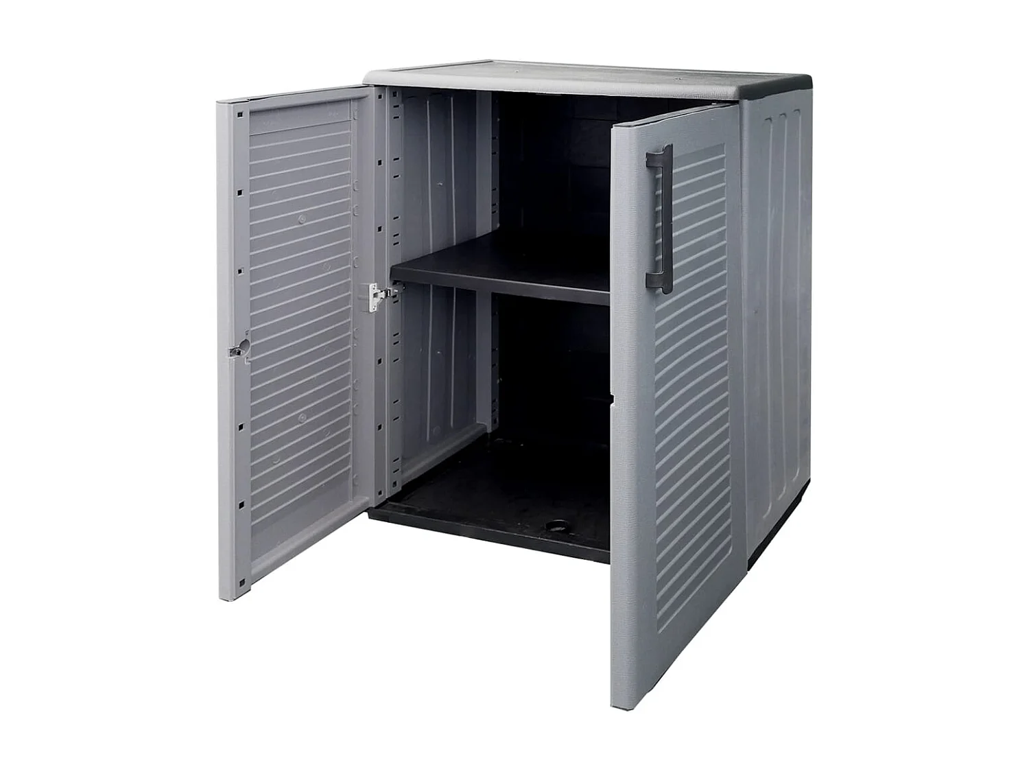 Armadio da Giardino Grigio e Nero 68x37x84 cm in PP