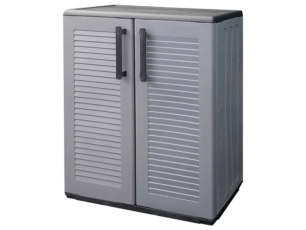 Tuinkast 68x37x84 cm polypropeen grijs en zwart